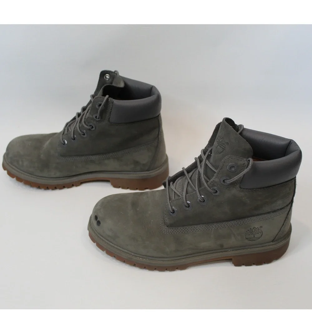 Timberland Grey Suede Lace Up Boots Boys Size 6 Youth Kids Waterproof